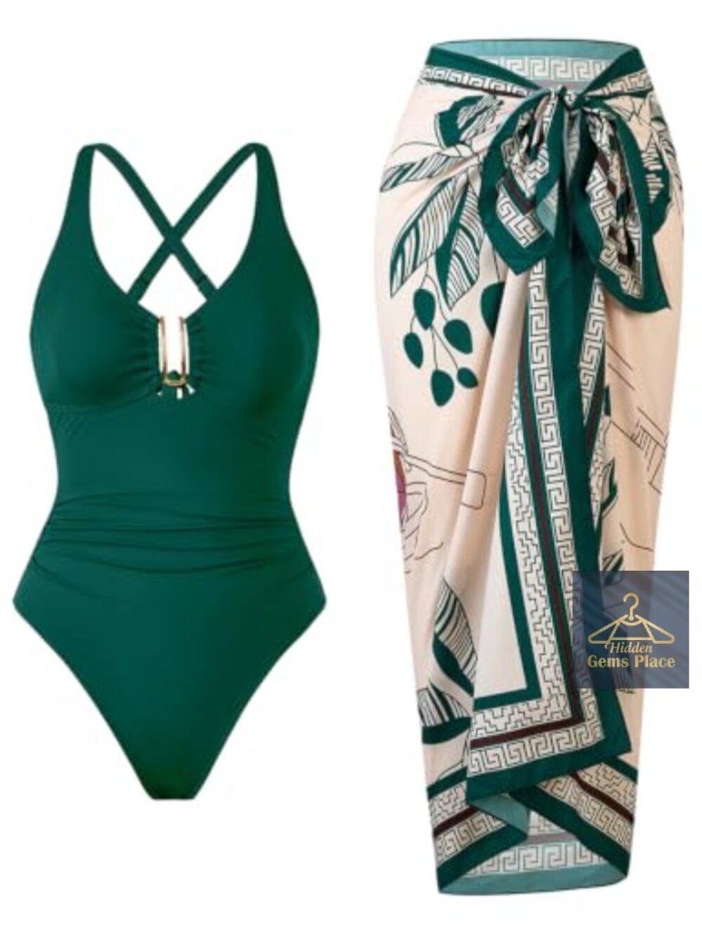 Women's One Piece Swimsuit with Cover Up Tummy Control Bathing Suit